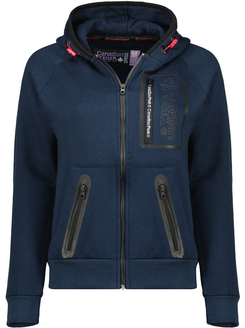 Felpa zip con cappuccio foderato fonaldeak – canadian peak Blu marino - Kiabi