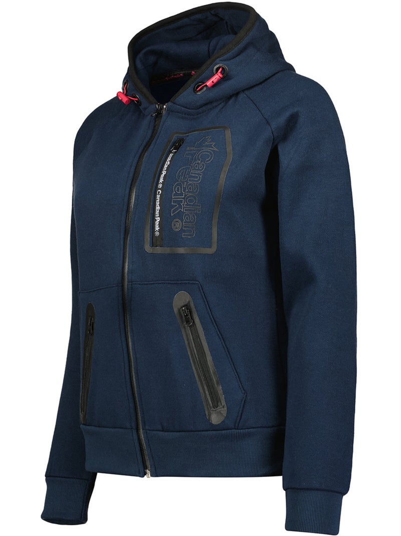 Felpa zip con cappuccio foderato fonaldeak – canadian peak Blu marino - Kiabi