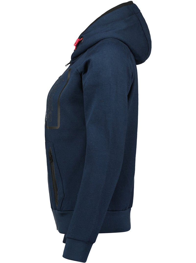 Felpa zip con cappuccio foderato fonaldeak – canadian peak Blu marino - Kiabi