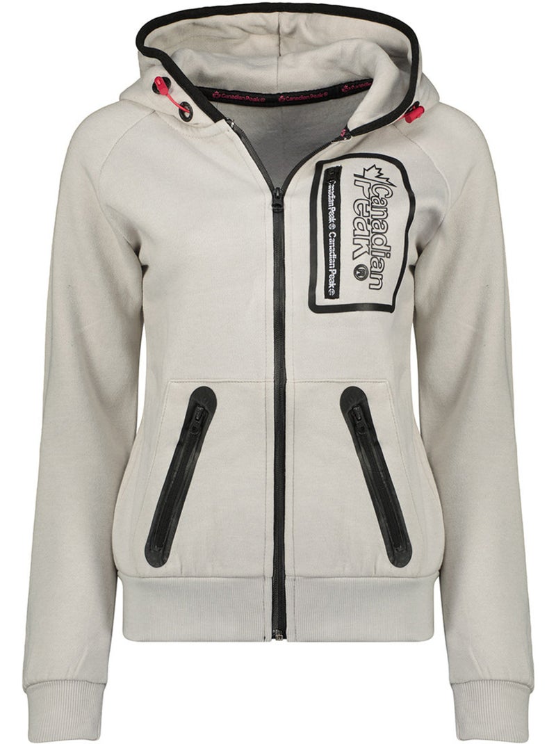 Felpa zip con cappuccio foderato fonaldeak – canadian peak Grigio chiaro - Kiabi