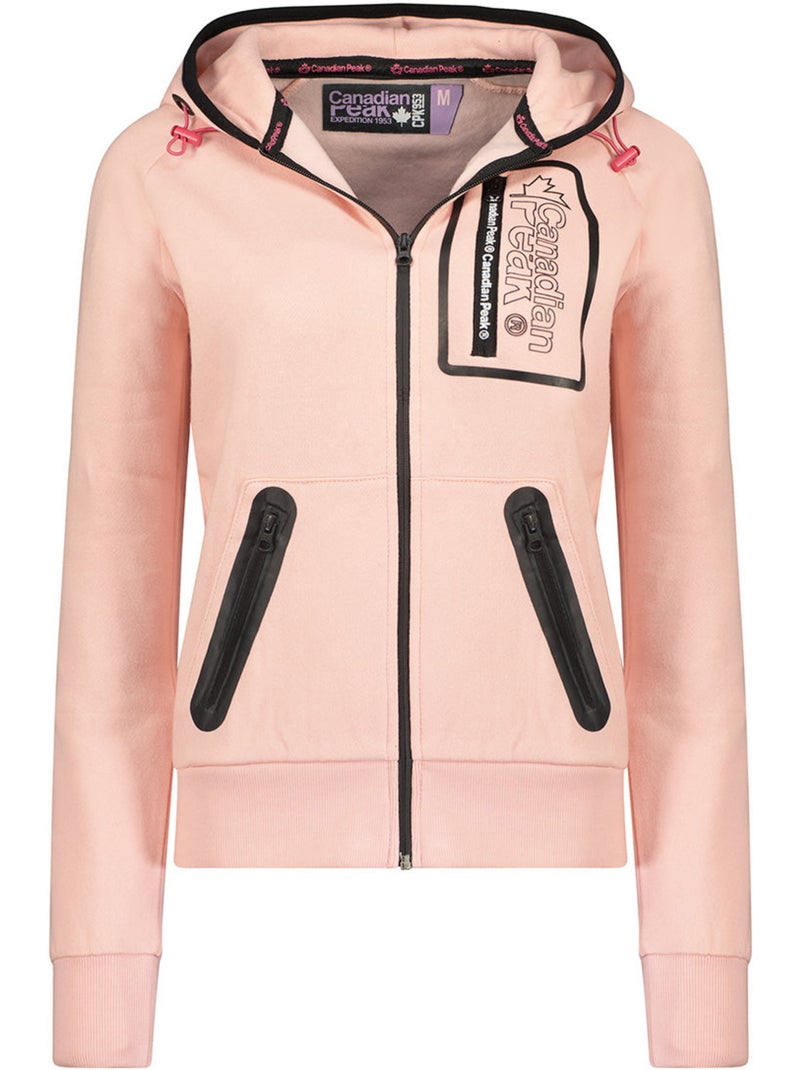 Felpa zip con cappuccio foderato fonaldeak – canadian peak Rosa chiaro - Kiabi