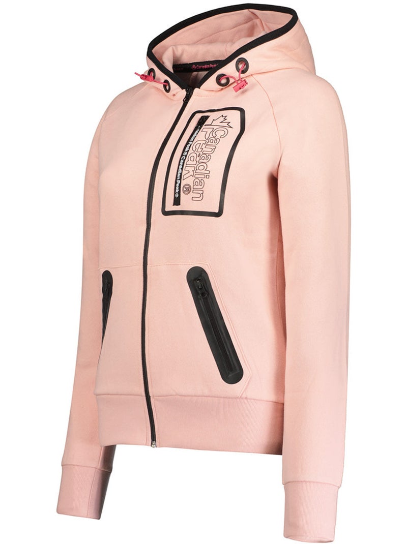 Felpa zip con cappuccio foderato fonaldeak – canadian peak Rosa chiaro - Kiabi