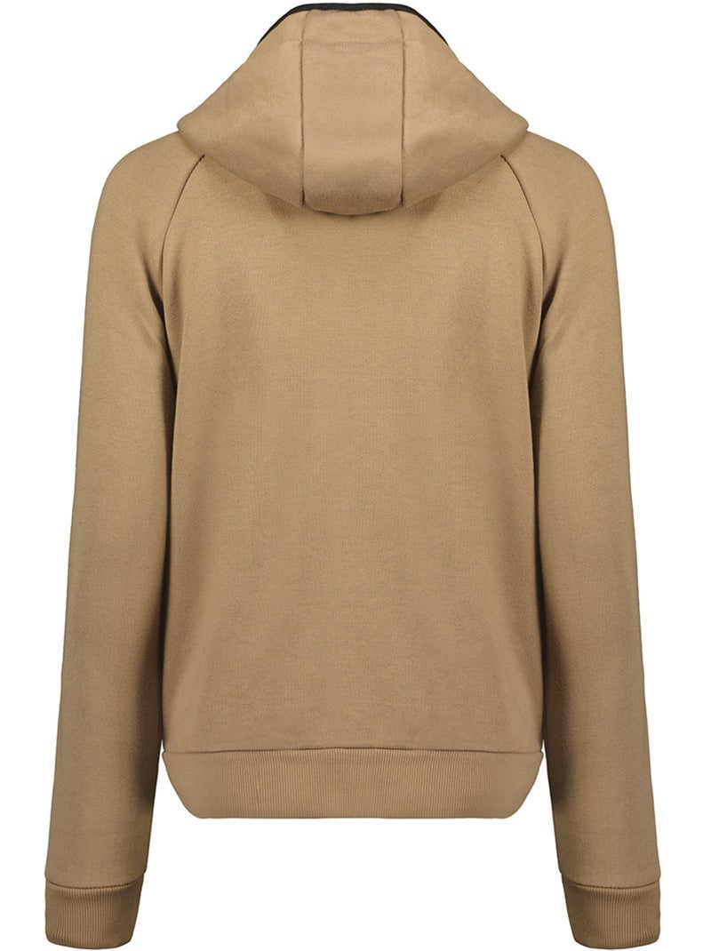 Felpa zip con cappuccio foderato fonaldeak – canadian peak Tortora - Kiabi