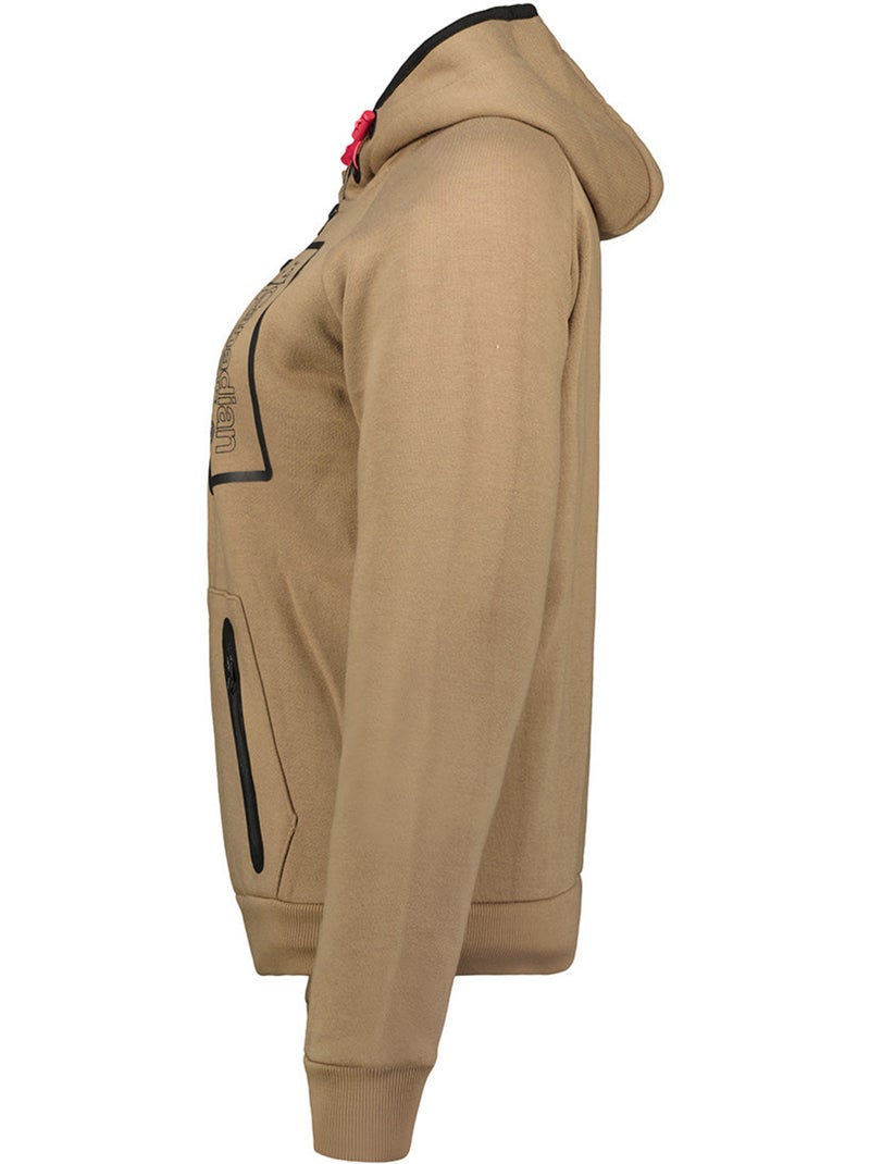 Felpa zip con cappuccio foderato fonaldeak – canadian peak Tortora - Kiabi