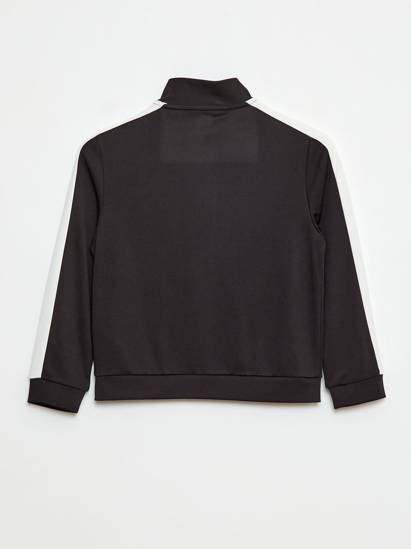 Felpa zippata con collo alto Nero - Kiabi