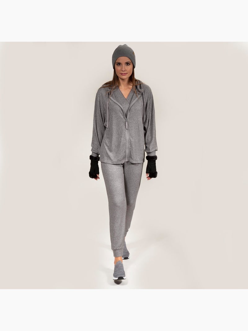 Felpe homewear donna Isotoner Grigio melangiato - Kiabi