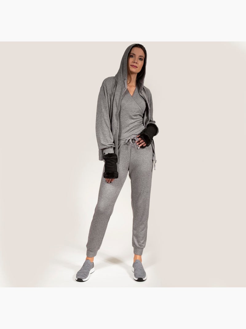 Felpe homewear donna Isotoner Grigio melangiato - Kiabi