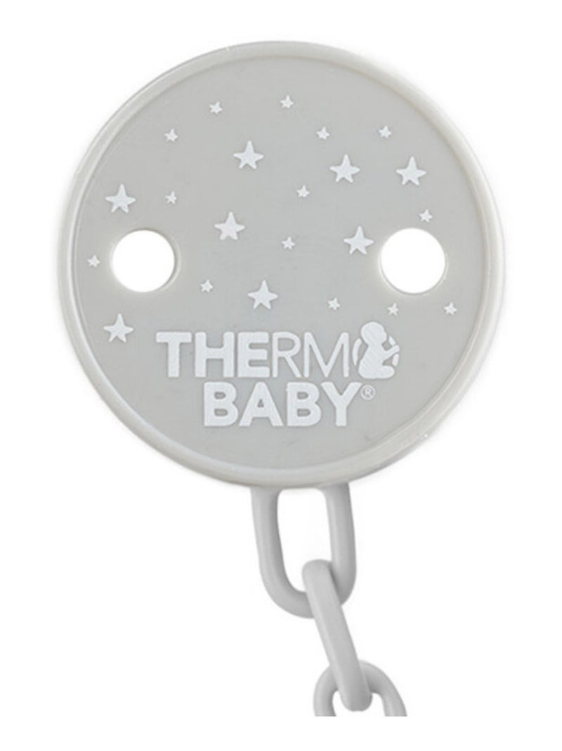 Ferma-ciuccio Thermobaby rotondo in plastica con catenella Grigio - Kiabi