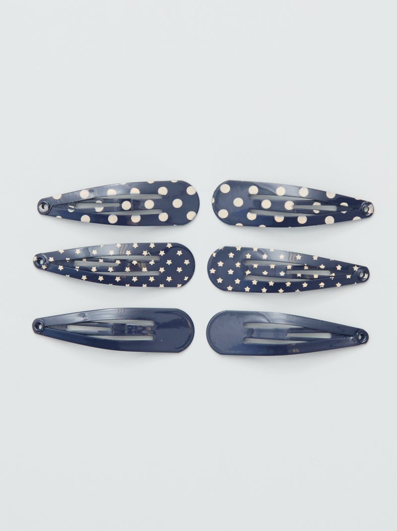 Fermagli per capelli fantasia - Set di 6 blu navy - Kiabi
