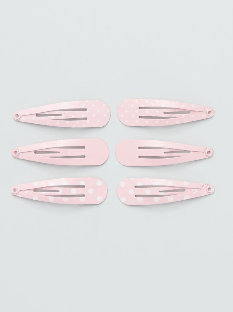 Fermagli per capelli fantasia - Set di 6 ROSA - Kiabi