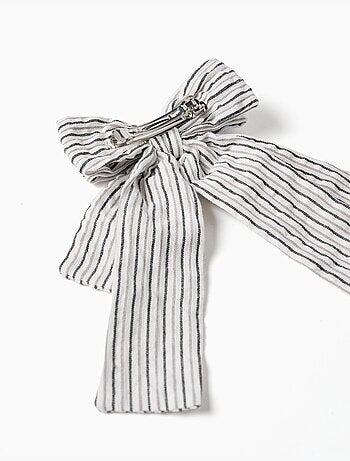 Fermaglio per capelli con fiocco a righe b&s