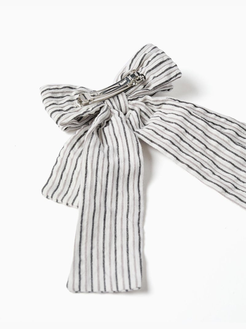 Fermaglio per capelli con fiocco a righe b&s Bianco - Kiabi