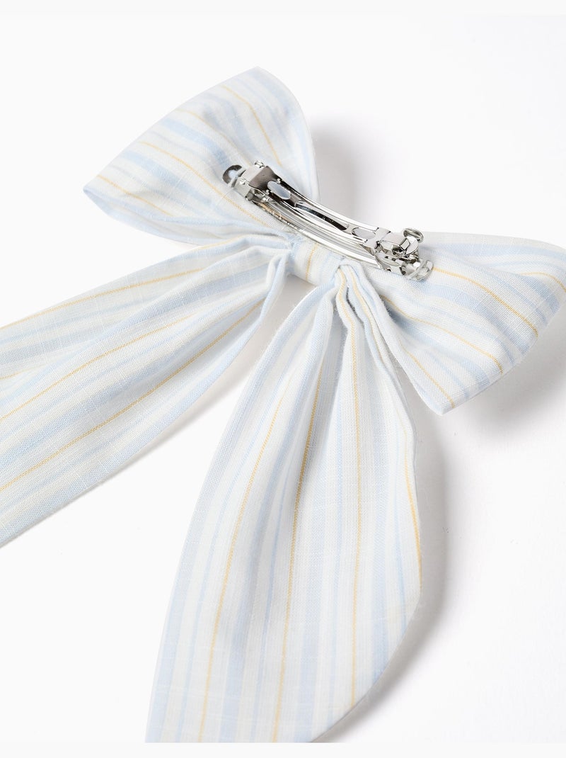 Fermaglio per capelli con fiocco a righe B&S Blu chiaro - Kiabi