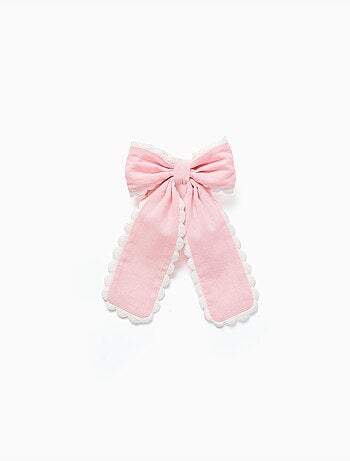 Fermaglio per capelli con fiocco con bordo smerlato