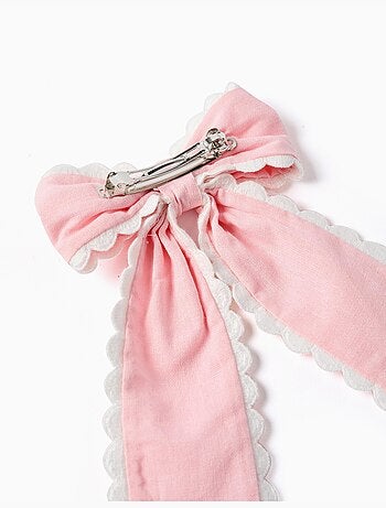 Fermaglio per capelli con fiocco con bordo smerlato