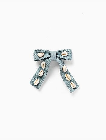 Fermaglio per capelli con fiocco e conchiglie cauri