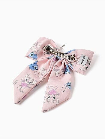 Fermaglio per capelli con fiocco e stampa Stitch