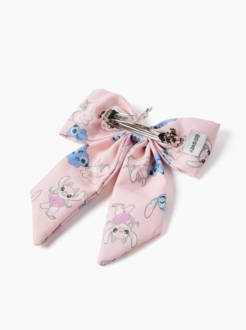 Fermaglio per capelli con fiocco e stampa Stitch Rosa - Kiabi