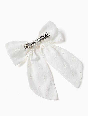 Fermaglio per capelli con fiocco in ricamo inglese