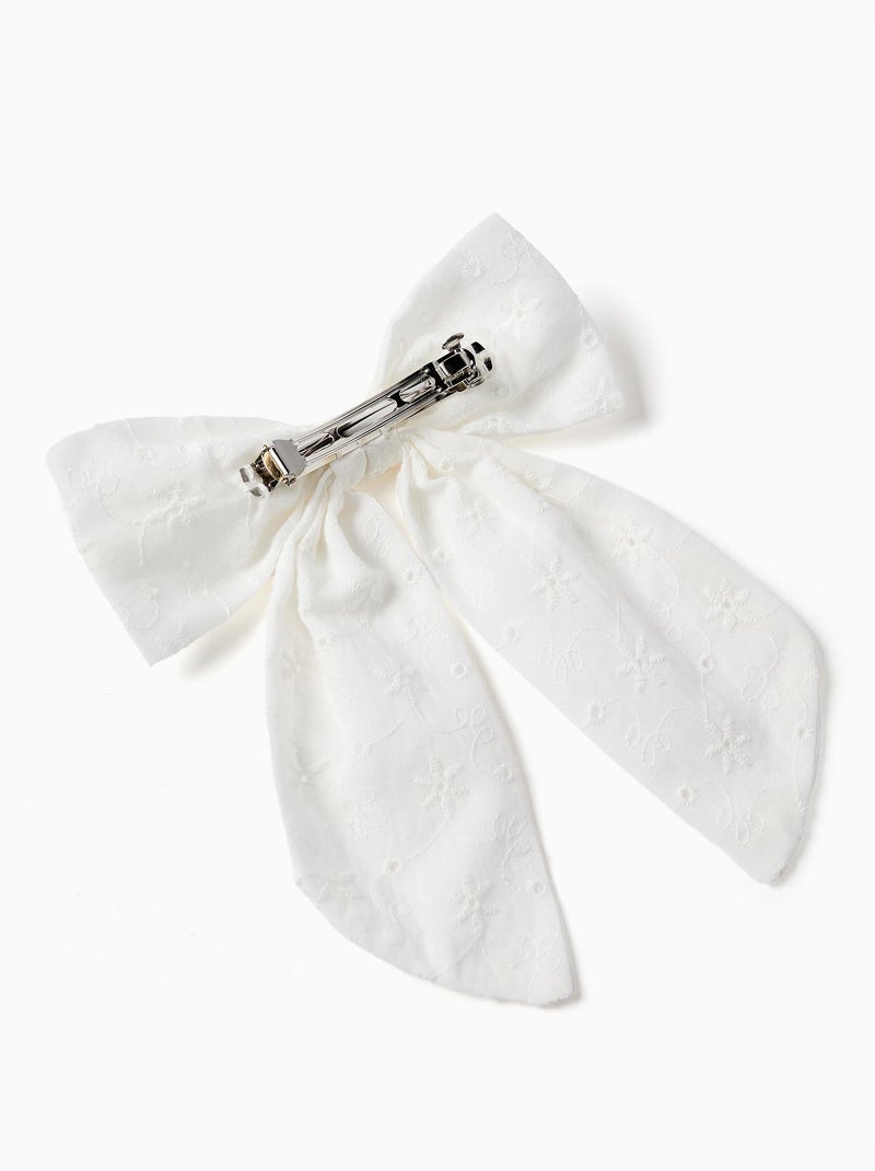 Fermaglio per capelli con fiocco in ricamo inglese Beige chiaro - Kiabi