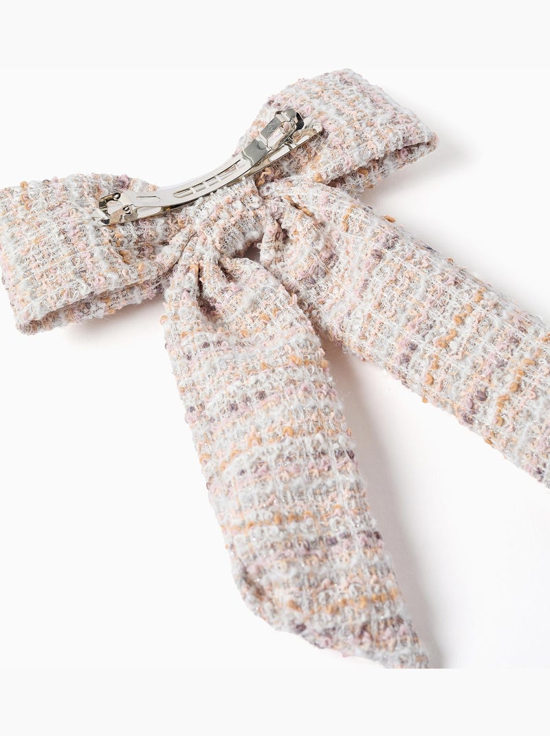 Fermaglio per capelli con fiocco in tweed Rosa chiaro - Kiabi