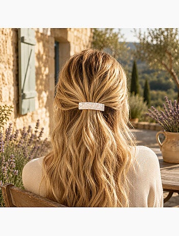 Fermaglio per capelli madreperlato in acetato