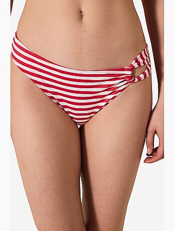 Finny slip bikini con righe laterali penti