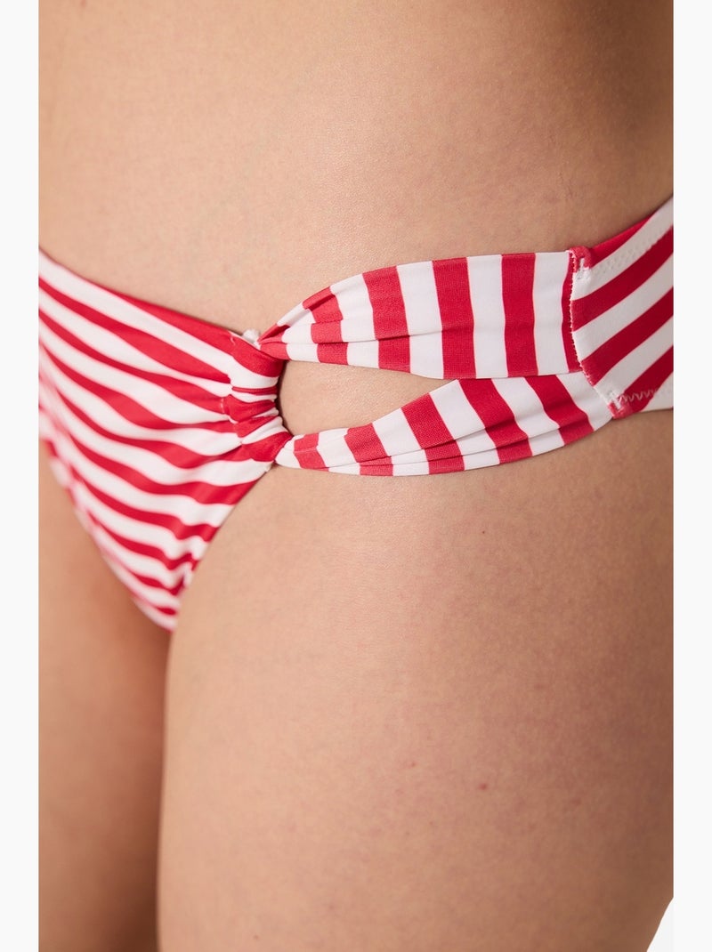 Finny slip bikini con righe laterali penti Bianco Rosso - Kiabi