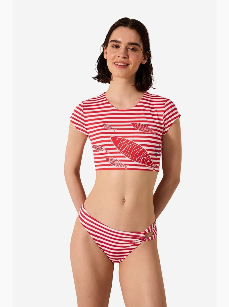 Finy tee top bikini a righe penti Bianco Rosso - Kiabi