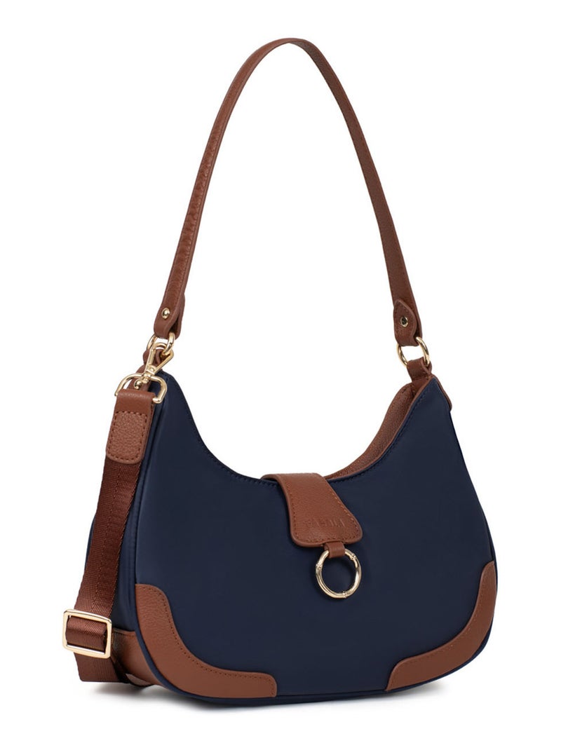 FIONA - Borsa a spalla con 1 manico - Materiale idrorepellente Blu Marrone Blu - Kiabi