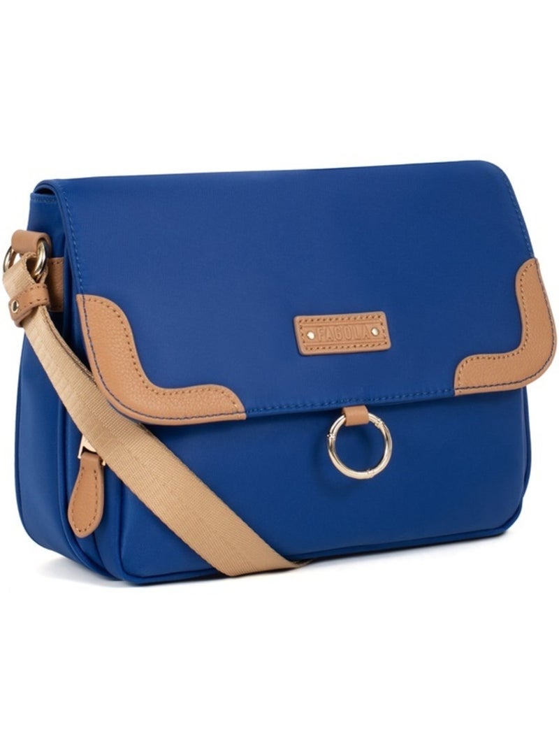 FIONA - Borsa a tracolla - Materiale idrorepellente Bianco Blu marino - Kiabi