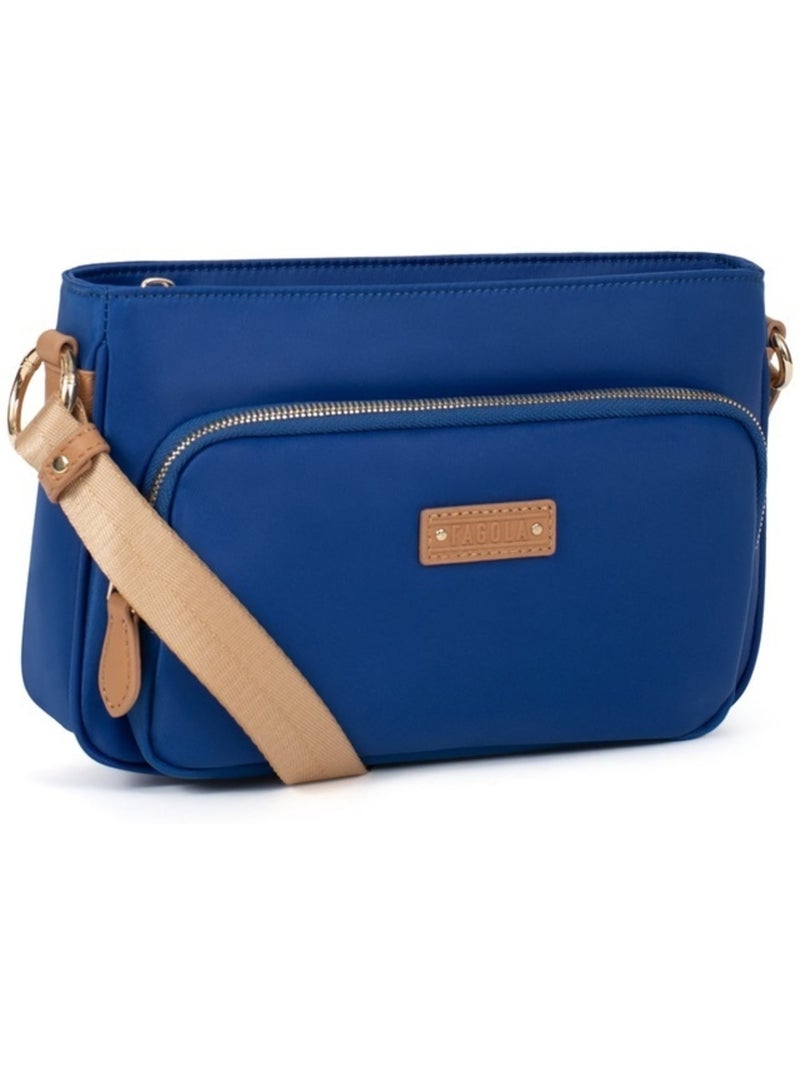 FIONA - Borsa a tracolla - Materiale idrorepellente Bianco Blu marino - Kiabi