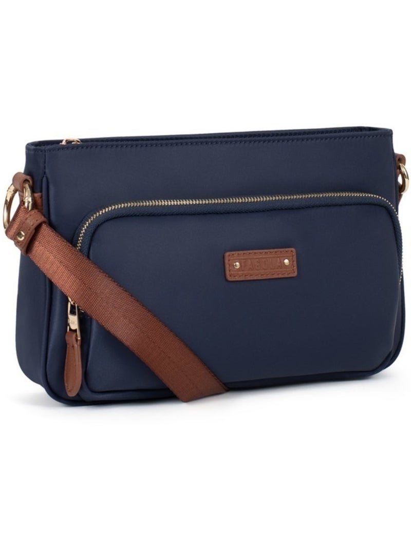 FIONA - Borsa a tracolla - Materiale idrorepellente Blu Marrone Blu - Kiabi