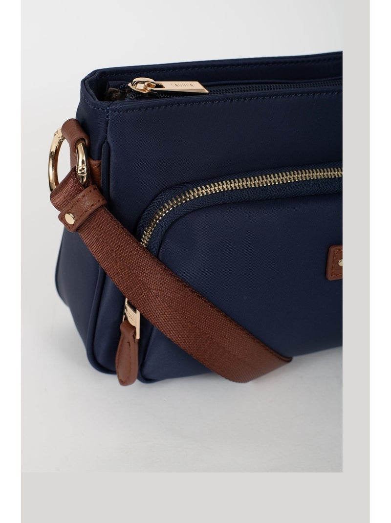 FIONA - Borsa a tracolla - Materiale idrorepellente Blu Marrone Blu - Kiabi