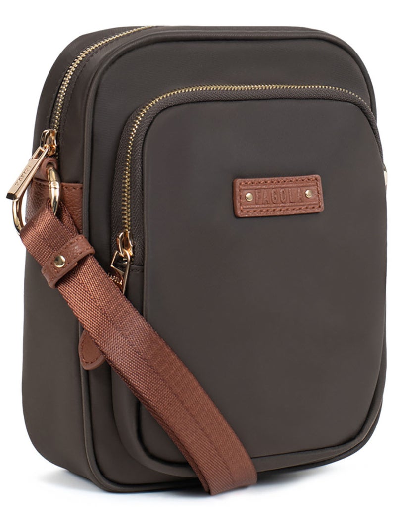 FIONA - Borsa a tracolla - Materiale idrorepellente Marrone tabacco - Kiabi