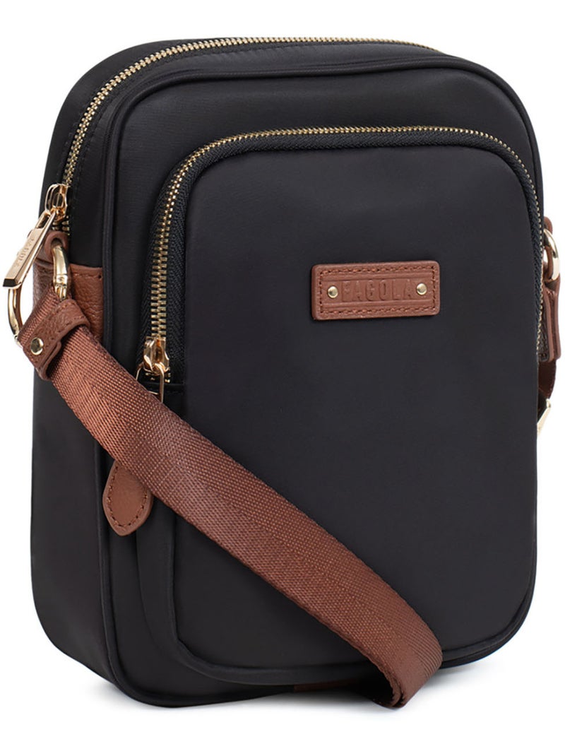 FIONA - Borsa a tracolla - Materiale idrorepellente Nero Marrone - Kiabi
