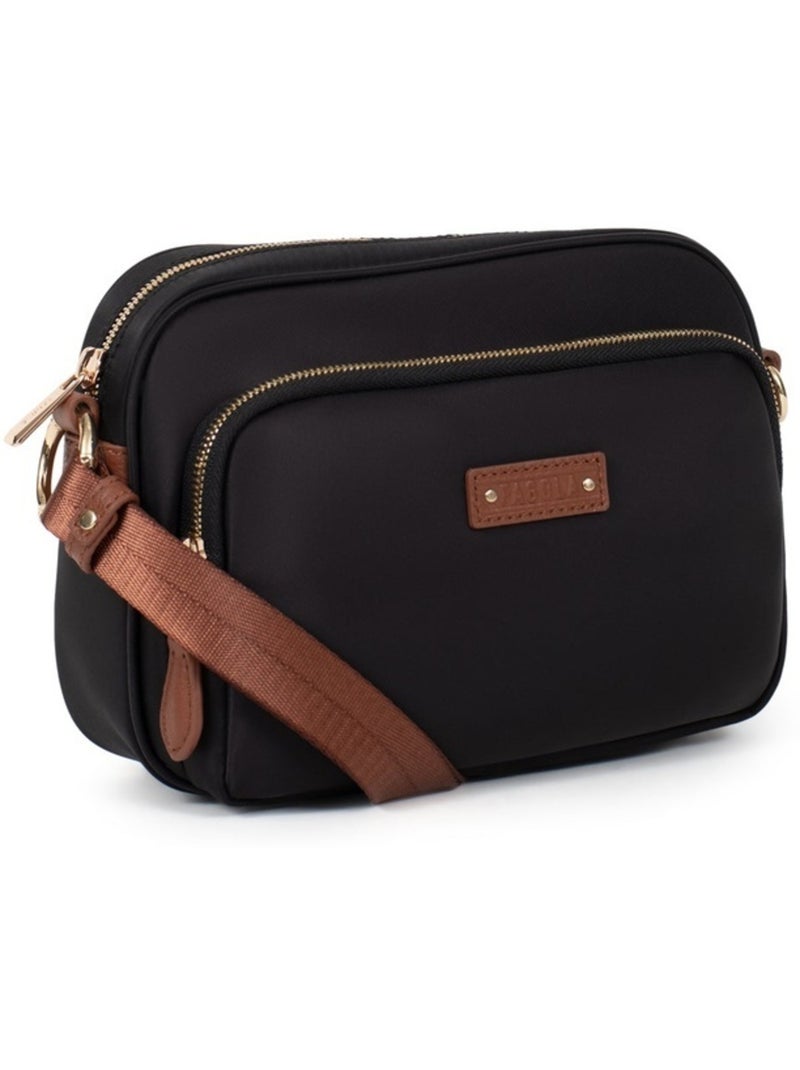 FIONA - Borsa a tracolla - Materiale idrorepellente Nero Marrone - Kiabi