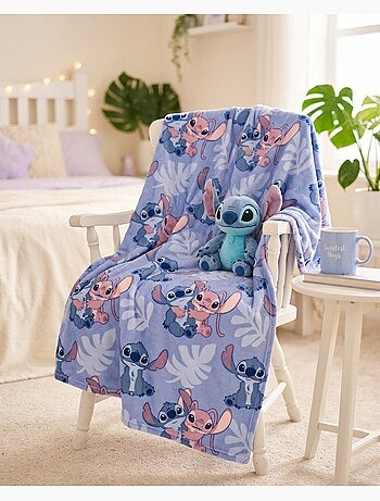 Flanel Deken Disney Stitch & Angel 110x150cm – Sweetest Hugs All-Over – 100% Polyester – Officiële D