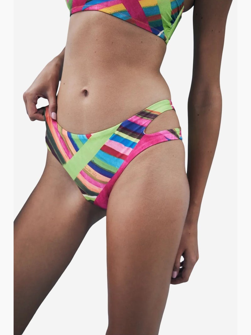 Flora slip bikini con dettaglio cut-out-collezione aysu türkoğlu penti Rosa fluo - Kiabi