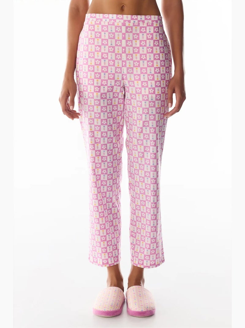 Flora stampato floreale pantalone del pigiama penti Rosa/Bianco - Kiabi