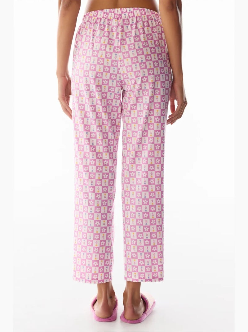 Flora stampato floreale pantalone del pigiama penti Rosa/Bianco - Kiabi