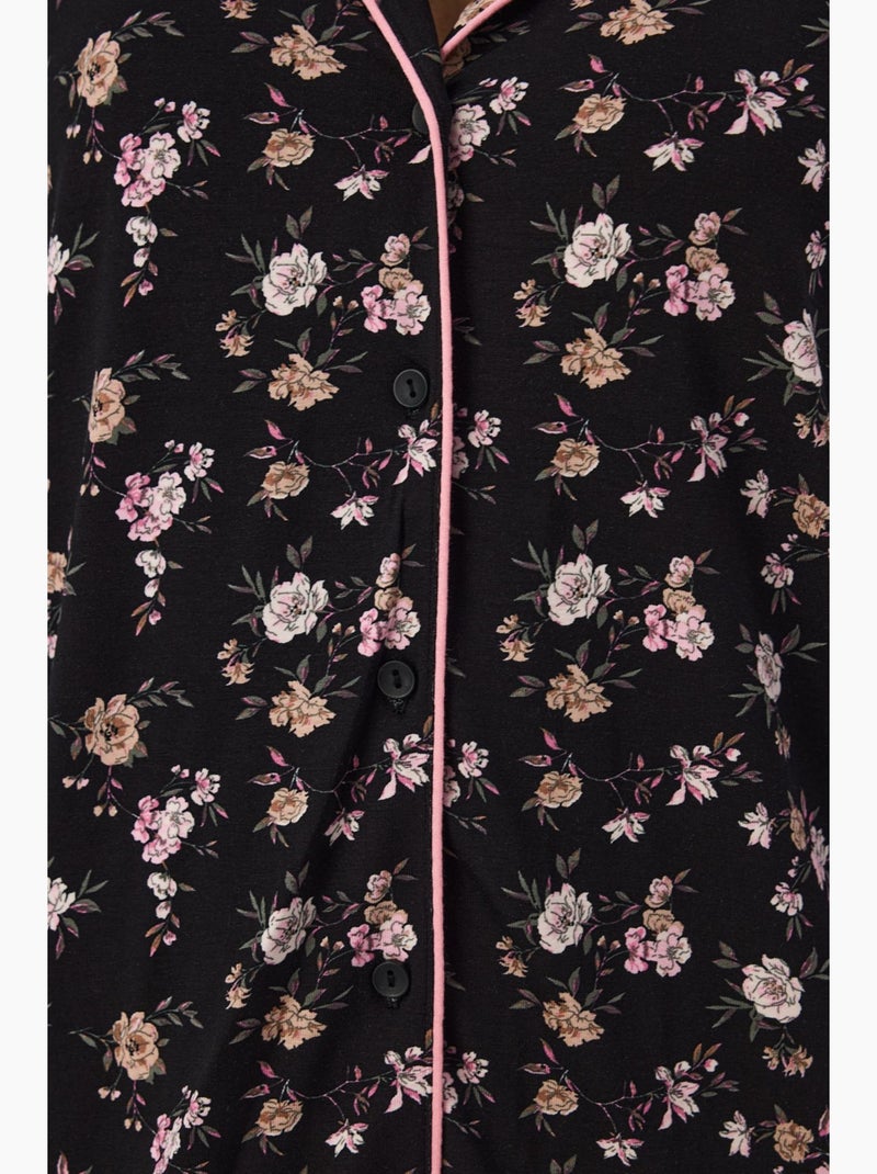 Floral dream pigiama con camicia e pantaloni a maniche lunghe penti Nero Bianco - Kiabi