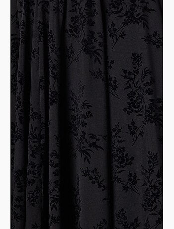 Floral high waist midi a-line skirt with belt istanbul