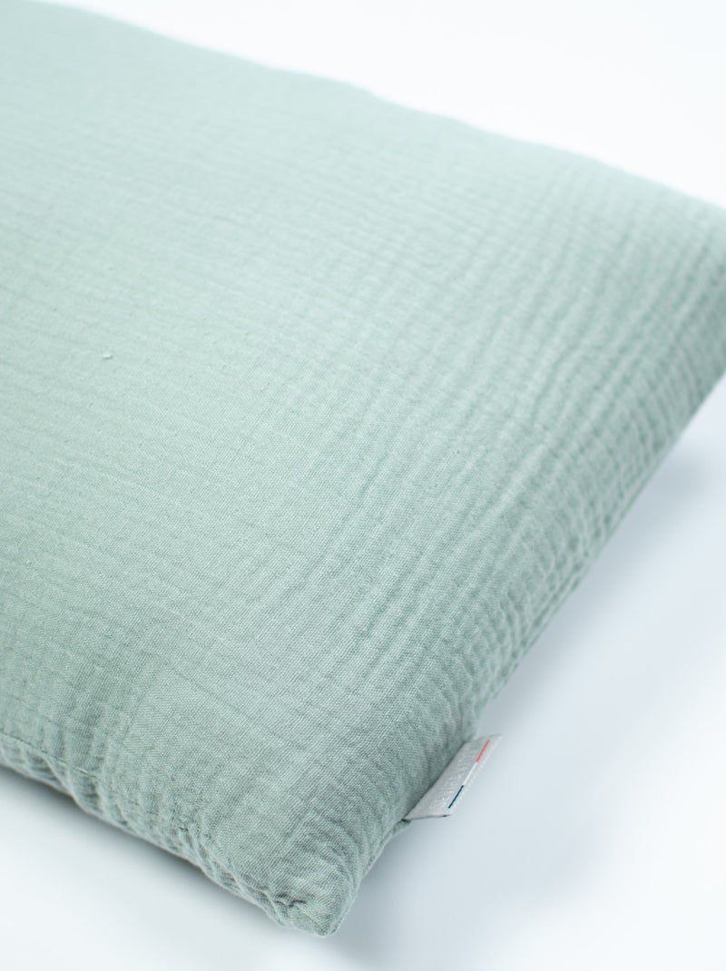 Fodera cuscino lungo garza cotone | sevira kids | sevira kids Verde acqua - Kiabi