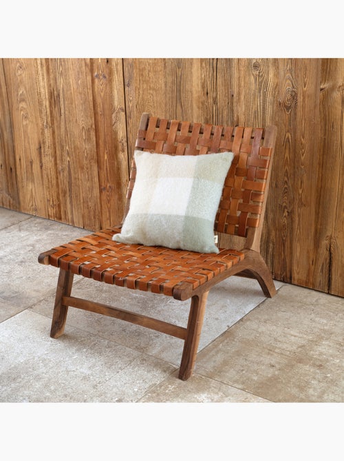 Fodera per cuscino a quadri con effetto mohair - Kiabi