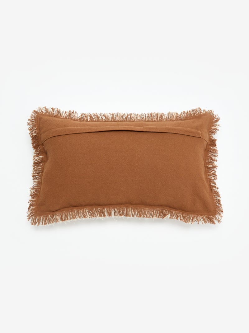 Fodera per cuscino con frange 30 x 50 cm Marrone - Kiabi