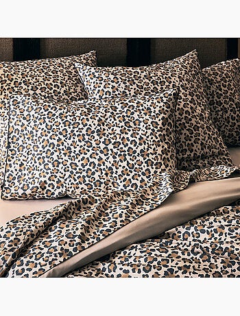 Fodera per cuscino in cotone percalle stampato leopardo