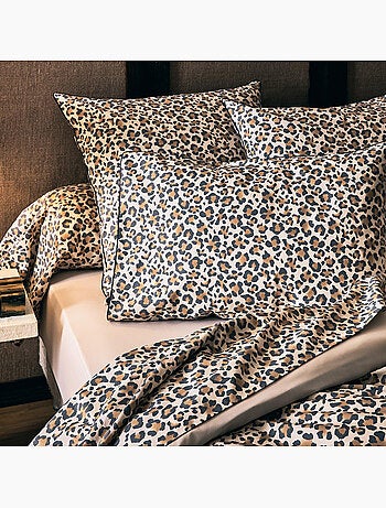 Fodera per cuscino in cotone percalle stampato leopardo