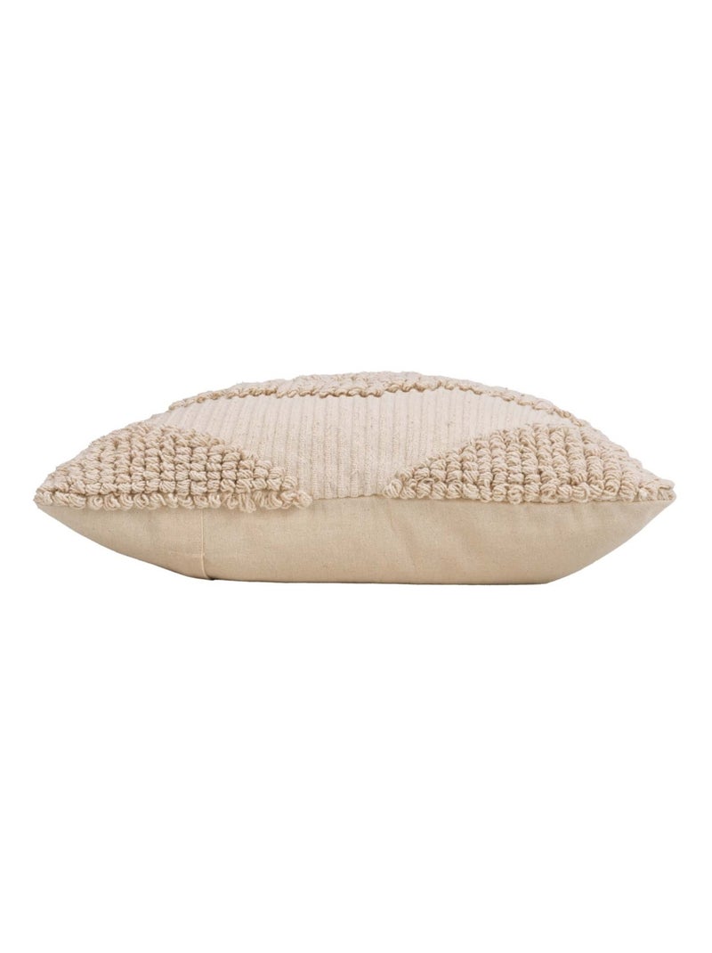 Fodera per cuscino in policotone con motivo strutturato Beige conchiglia - Kiabi