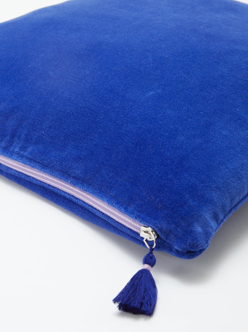 Fodera per cuscino in velluto (45 x 45 cm) BLU - Kiabi